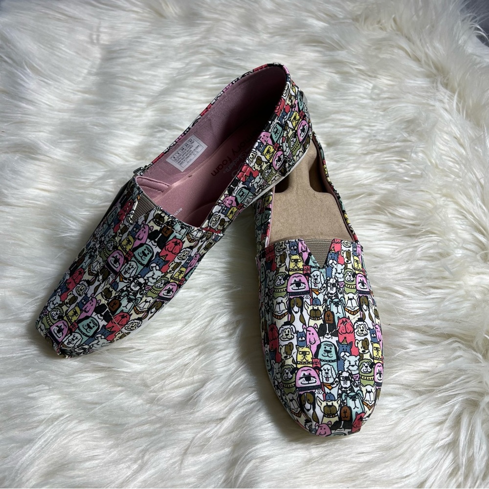 BOBS PLUSH WOOF PARTY SLIP ON New 8